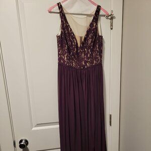 David's Bridal long plum gown, unaltered size 6